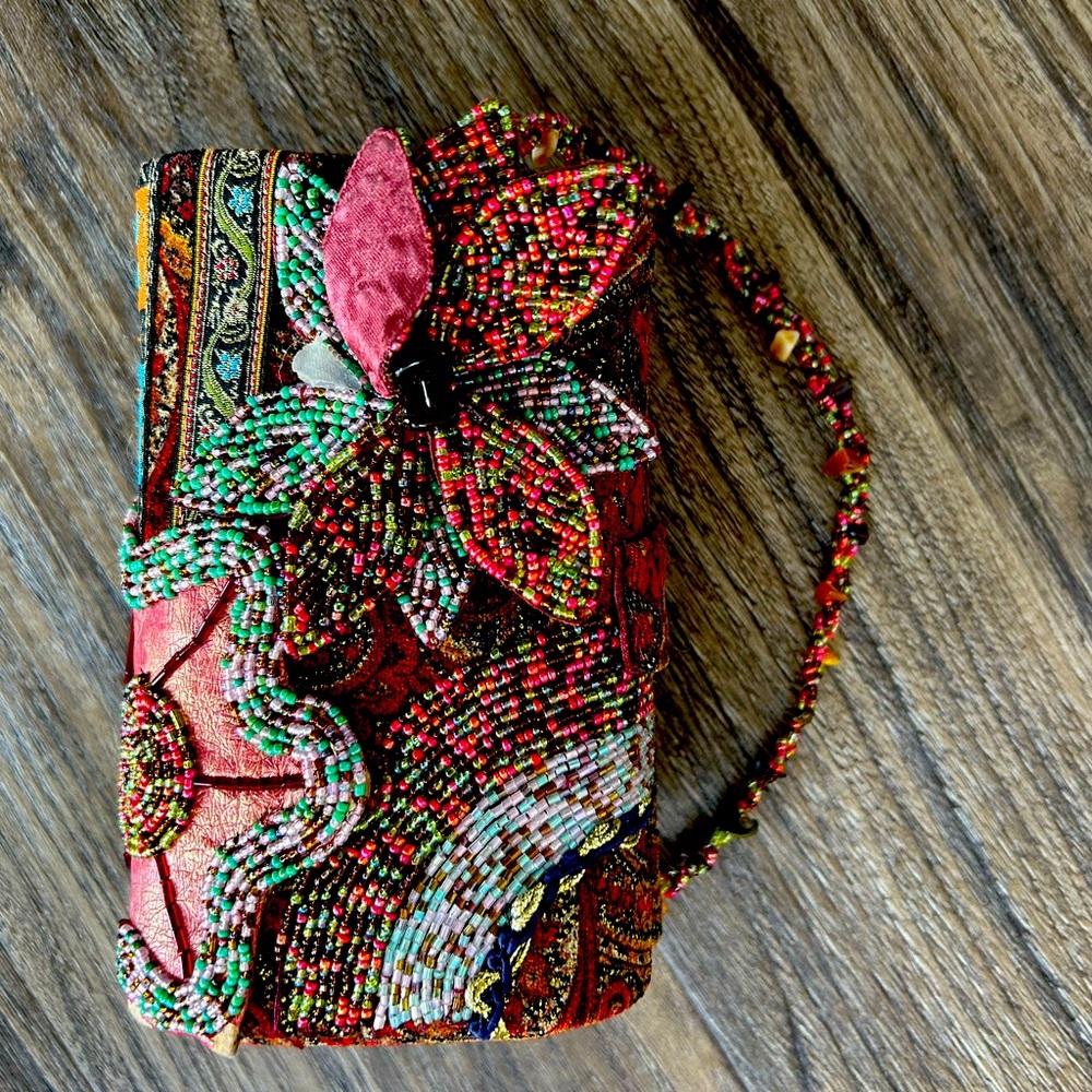 Multi colour beaded purse excellent condition